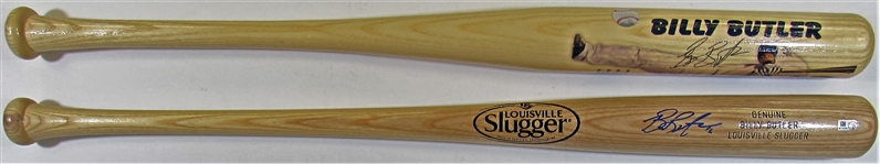 Lot Of 2- Billy Butler  Signed Bats
