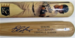 Lot Of 2- Billy Butler  Signed Bats