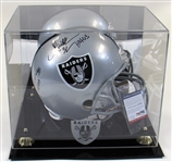 Marcus Allen & Fred Biletnikoff Signed HOF Raiders Helmet W/ Case PSA