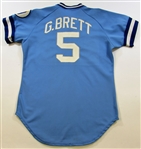 1981 George Brett Game Used Signed Road Jersey