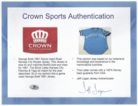 1981 George Brett Game Used Signed Road Jersey