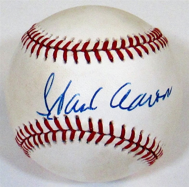Hank Aaron Signed Ball