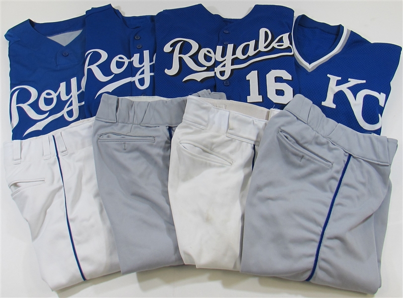 Kansas City Royals Game Used Jersey & Pants Lot of 4 - Tom Burgmeier