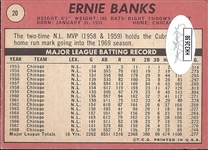 1969 Topps Ernie Banks Signed Chicago Cubs Card - JSA