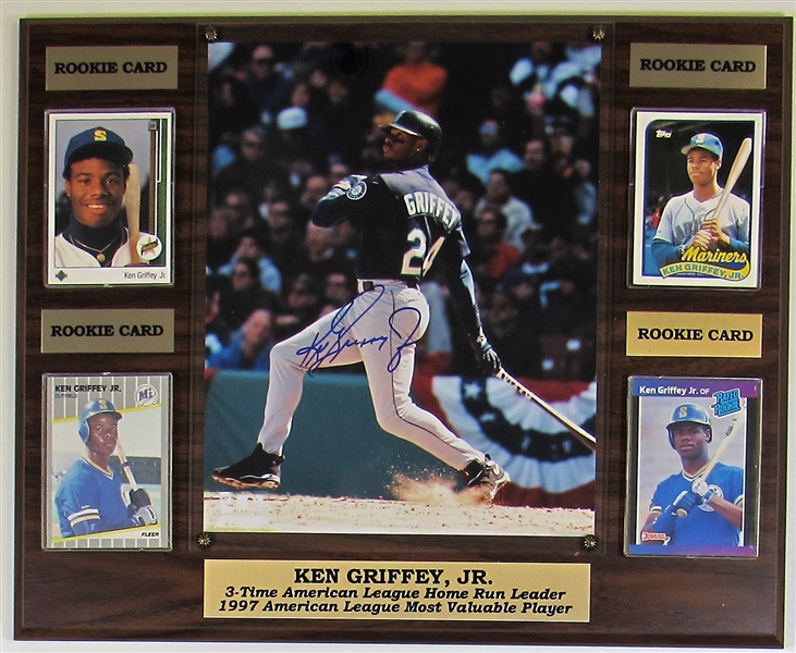 Ken Griffey Jr. Signed & Cards Plaque