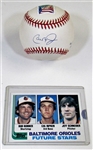 Cal Ripken Signed Ball & Rookie Card # 812/2632 
