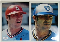 Ted Simmons Signed Brewers - Cardinals Topps Cards - JSA