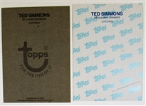 Ted Simmons Signed Brewers - Cardinals Topps Cards - JSA