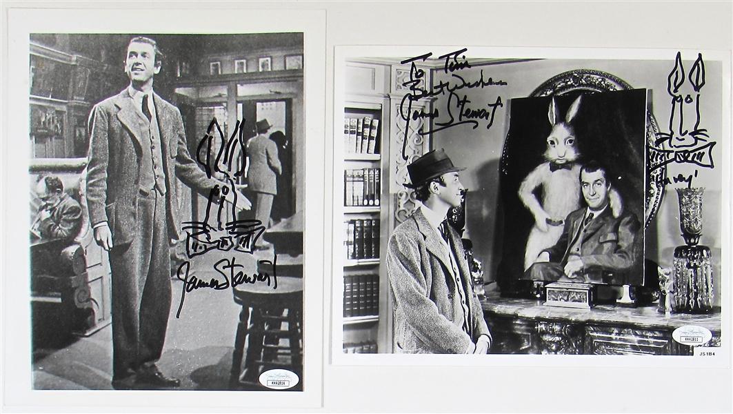 Jimmy Stewart Signed Harvey The Rabbit Photos x 2 - JSA
