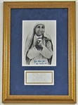 Mother Teresa Signed Framed Photo 