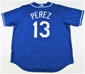 Salvador Perez Signed Road Blue Royals Jersey - JSA