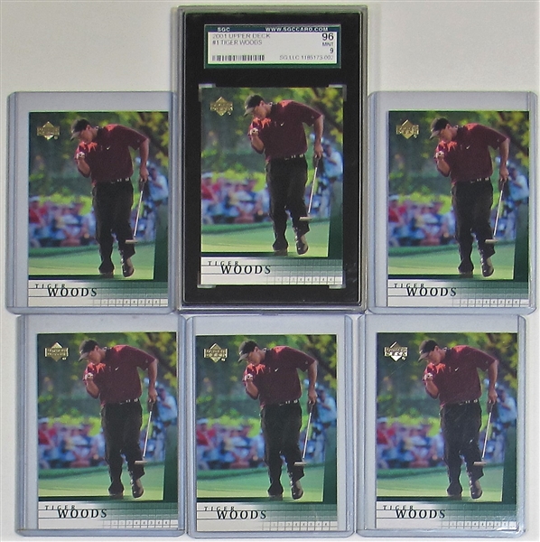 Lot of 6 2001 Upper Deck Tiger Woods Cards