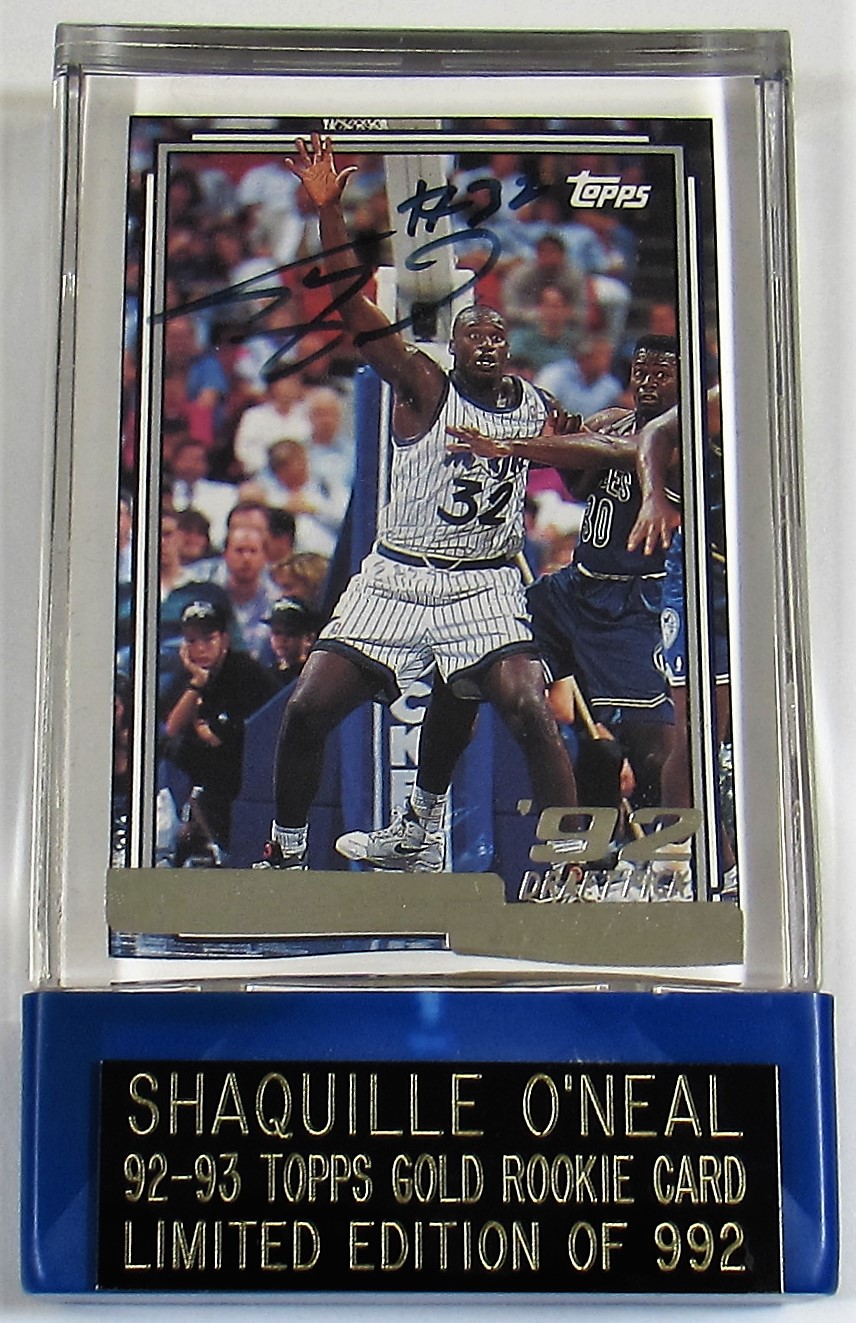 Lot Detail 1992 Topps Gold Shaquille O'Neal Signed Rookie Card /992