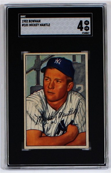 1952 Bowman Mickey Mantle SGC 4