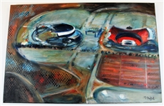 Game Day Original Art Work by Noelle Stoffel - Chiefs & Royals Stadium