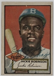 Jackie Robinson Signed 1952 Topps Card - JSA Letter
