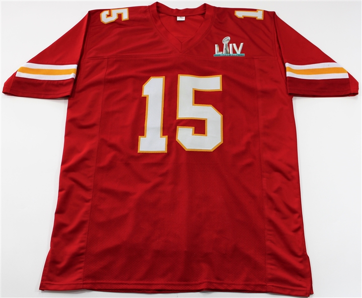 Patrick Mahomes Signed SB LIV Stat Jersey - JSA