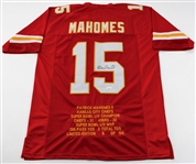 Patrick Mahomes Signed SB LIV Stat Jersey - JSA