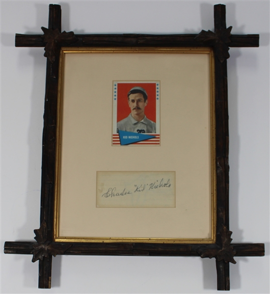 Charles "Kid" Nichols Signed Framed Cut & Card - JSA