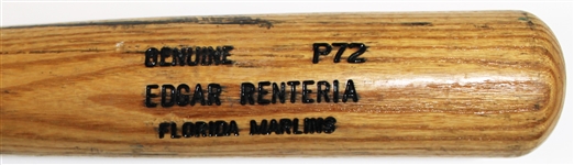 Edgar Renteria 1996-1997 P72S Game Used Bat - Pre PSA