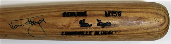 Von Hayes 1986/1989 M159 Game Used & Signed Bat - Pre PSA Letter