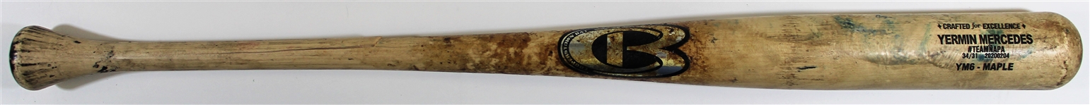 Yermin Mercedes 2020 YM6 Game Used Bat - PSA Letter