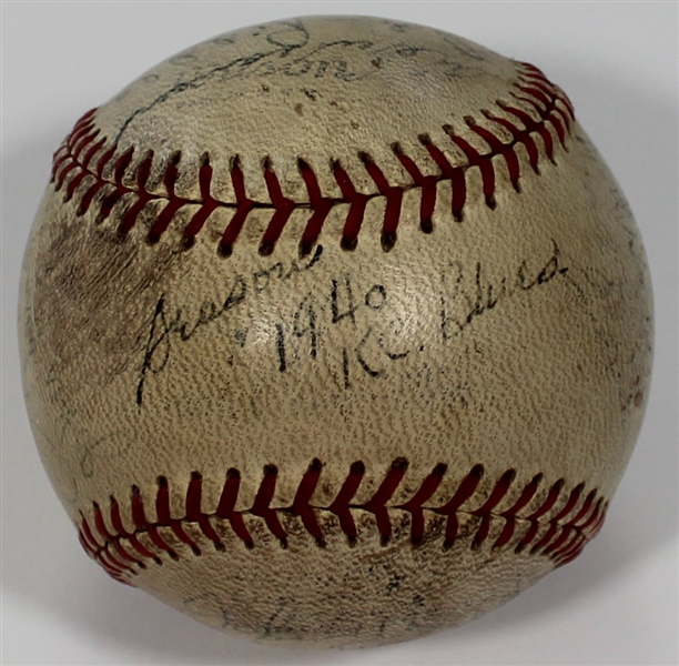 Kansas City Blues 1940 Team Signed Baseball