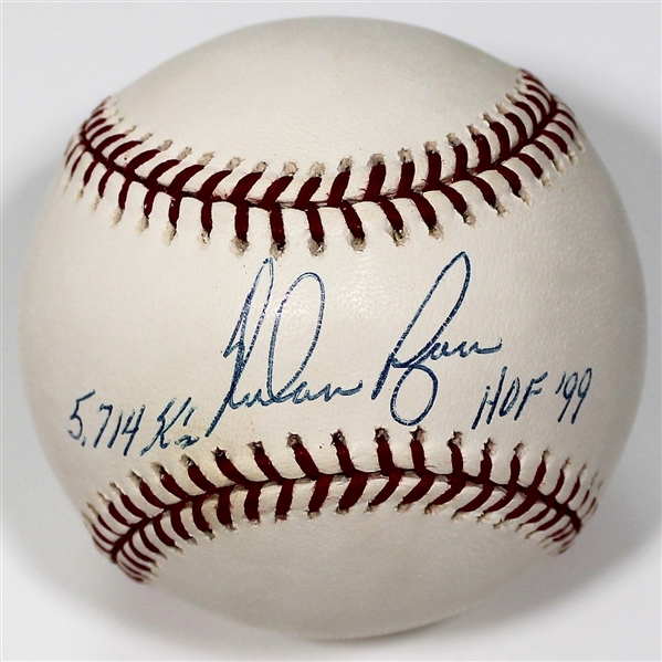 Nolan Ryan Signed HOF 99 - 5714Ks Baseball - JSA