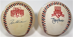 Randy Johnson & Tom Glavin Signed All-Star Baseballs - JSA