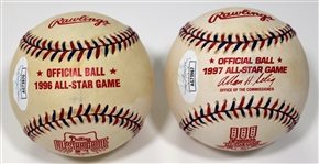 Randy Johnson & Tom Glavin Signed All-Star Baseballs - JSA