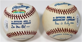 Bob Feller Signed Lot 2 Baseballs - JSA