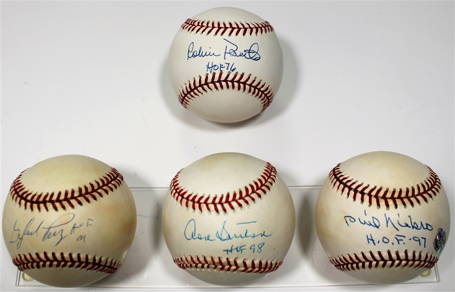 Phil Nieko-Gaylord Perry-Robin Roberts-Don Sutton Signed Baseballs - JSA