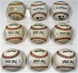 Lot of 9 Single Signed Baseballs 