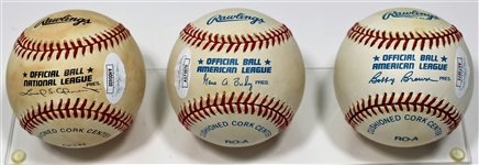 Ricky Henderson - Robin Yount - Rod Carew Signed Baseballs - JSA