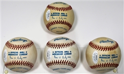 Bob Lemon - Early Wynn - Mel Harder - Herb Score Signed Baseballs - JSA