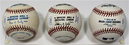Rick Suttcliffe- Orel Hershiser - Tommy John Signed Baseballs - JSA