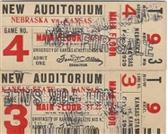 Kansas Basketball Lot of 2 - 1929 Full Tickets