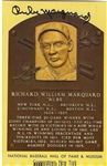 Richard Rube Marquard Signed HOF Post Card - JSA
