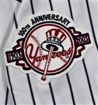 Derek Jeter Game Worn 2003 NY Yankees Jersey 100 Anniversary Patch