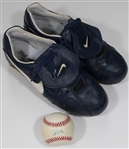 Brian McRae GU Royals Cleats & Signed Baseball 