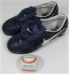 Brian McRae GU Royals Cleats & Signed Baseball 