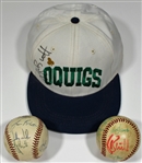 Georeg Brett Signed Golf Cap & 2 Signed Baseballs 