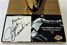 Wilt Chamberlin Signed LA Lakers Trophy - Beckett Letter