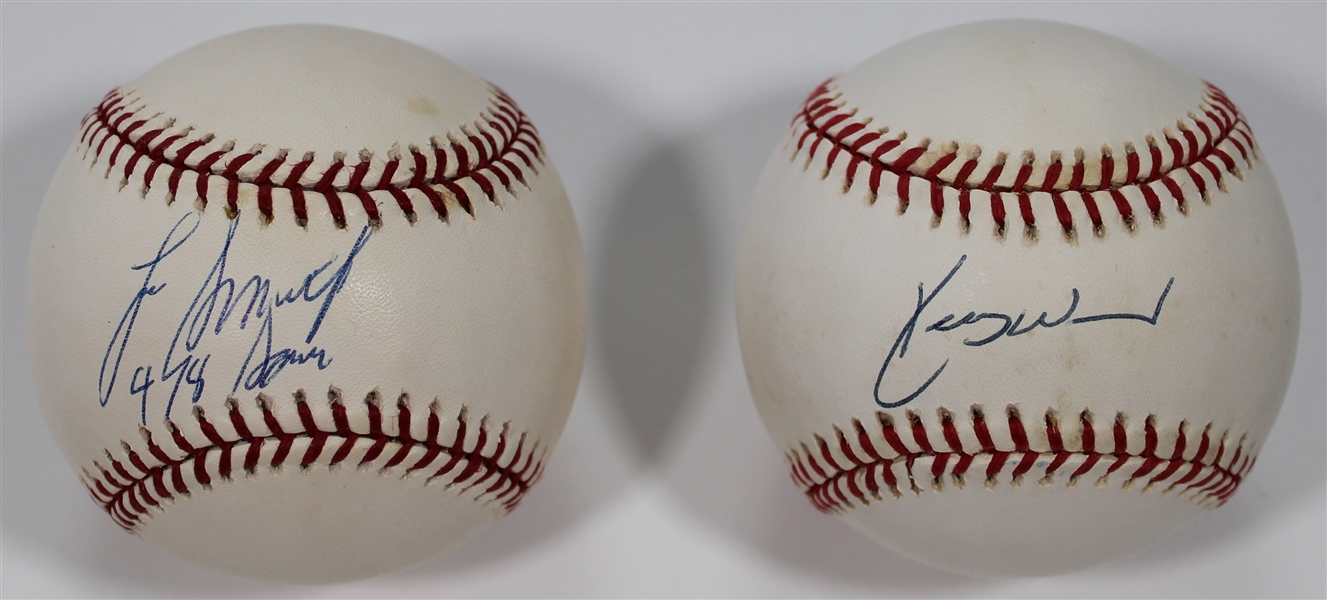 Kerry Wood - Lee Smith Signed Baseballs - JSA