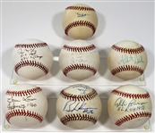Belle-Pearson-Yost-Holman-McLain-Blue-Law Signed Baseballs - JSA