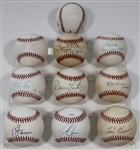 Lot of 10 No-Hit Signed Baseballs - JSA
