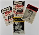 Kansas City Blues Programs Signed -Ford- Cerv-Taylor-Skowron Lot of 4