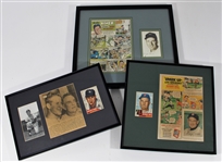 Ralph Kiner - Whitey Ford - George Kell Signed Framed Art & Cards