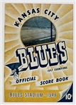 Kansas City Blues Rare 1947 Mint Condition Score Book
