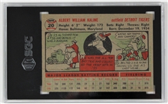Al Kaline 1956 Topps #20 Gray Back Card SGC 4.5
